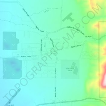 La Luz topographic map, elevation, terrain