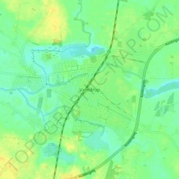 Vamdrup topographic map, elevation, terrain
