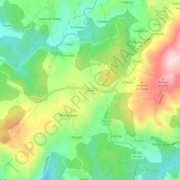 Caritel topographic map, elevation, terrain