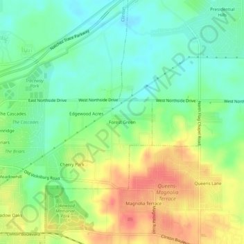 Forest Green topographic map, elevation, terrain