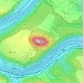 Lilienstein topographic map, elevation, terrain