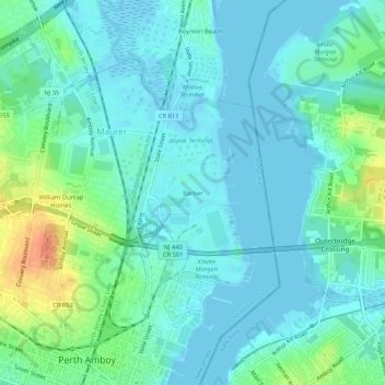 Barber topographic map, elevation, terrain