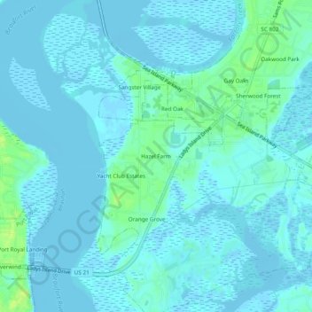 Hazel Farm topographic map, elevation, terrain