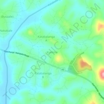 Kyelima topographic map, elevation, terrain