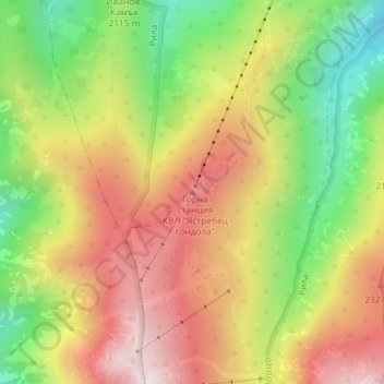 Yastrebets topographic map, elevation, terrain