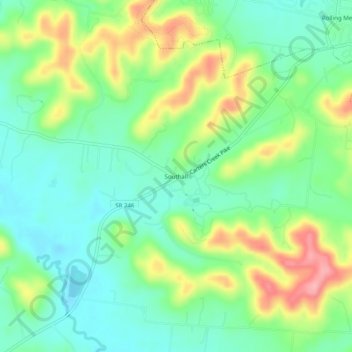 Southall topographic map, elevation, terrain