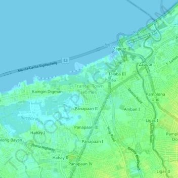Francel Town Homes topographic map, elevation, terrain