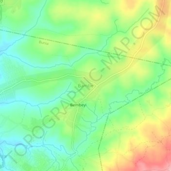 Bambe topographic map, elevation, terrain