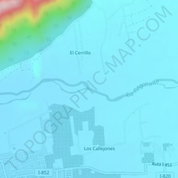 Valle de Colchagua topographic map, elevation, terrain
