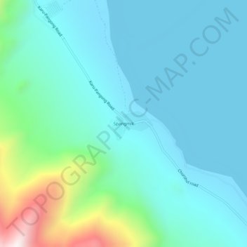 Spangmik topographic map, elevation, terrain