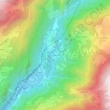 Les Plaines topographic map, elevation, terrain