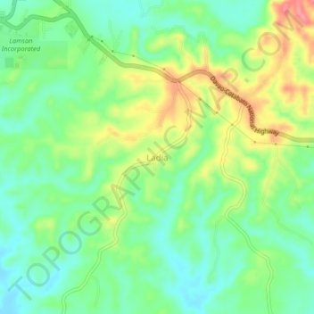 Ladia topographic map, elevation, terrain