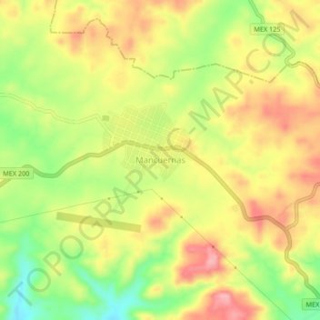 Mancuernas topographic map, elevation, terrain