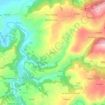 Estraxiz topographic map, elevation, terrain