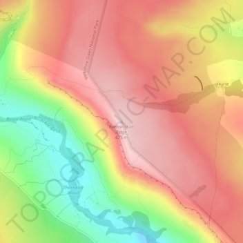 Fremington Edge topographic map, elevation, terrain