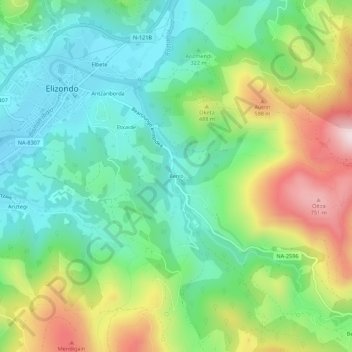 Berro topographic map, elevation, terrain