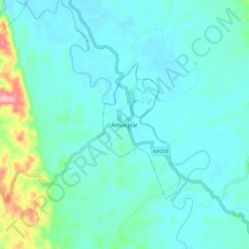 Amarpur topographic map, elevation, terrain
