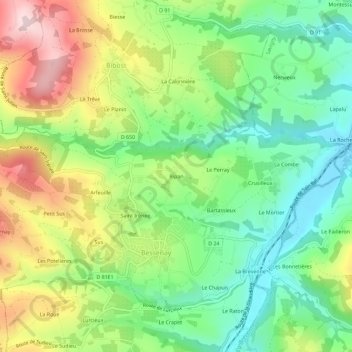 Ripan topographic map, elevation, terrain