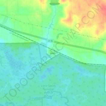 Angler topographic map, elevation, terrain