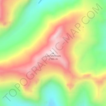Las Melosas topographic map, elevation, terrain