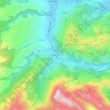 Rubalcaba topographic map, elevation, terrain