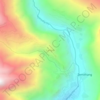 Lumpo topographic map, elevation, terrain