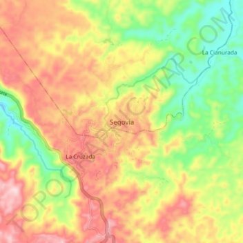 Segovia topographic map, elevation, terrain