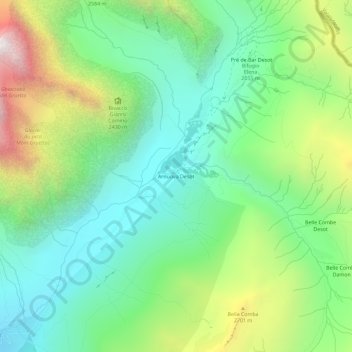 Arnuova Desot topographic map, elevation, terrain