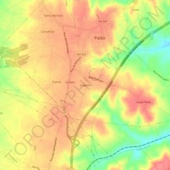 Copeiro topographic map, elevation, terrain