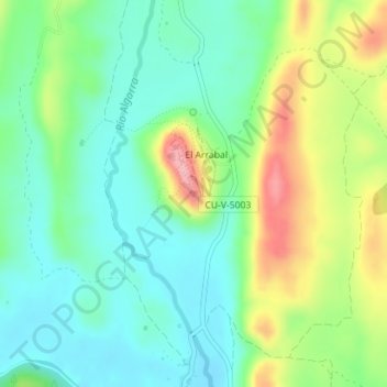 Castillo de Moya topographic map, elevation, terrain