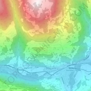 Ruschein topographic map, elevation, terrain