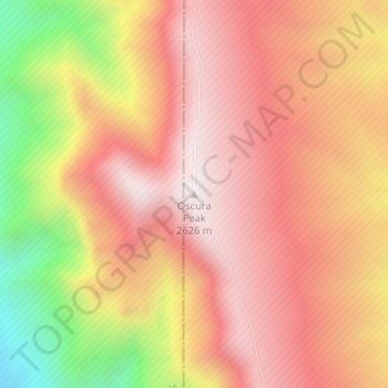 Oscura Peak topographic map, elevation, terrain