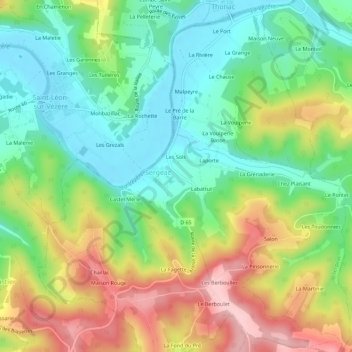 Le Clos de Barre topographic map, elevation, terrain
