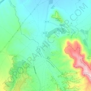 Çavuşin topographic map, elevation, terrain
