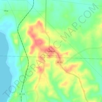 Saratoga topographic map, elevation, terrain