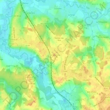Les Ruachons topographic map, elevation, terrain