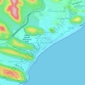 Gudalavanipalem topographic map, elevation, terrain