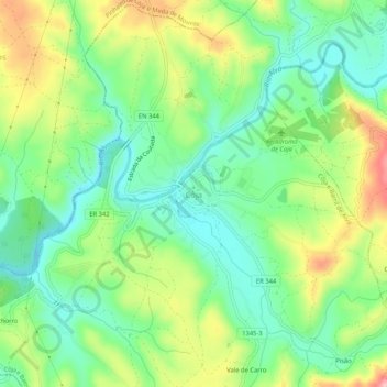 Côja topographic map, elevation, terrain
