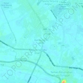 Kampung Air Leleh topographic map, elevation, terrain
