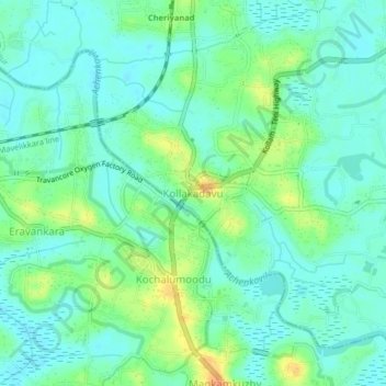 Kollakadavu topographic map, elevation, terrain