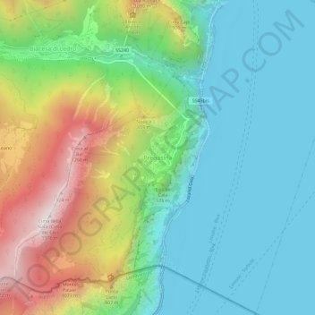 Pregasina topographic map, elevation, terrain