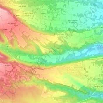 Boschi topographic map, elevation, terrain