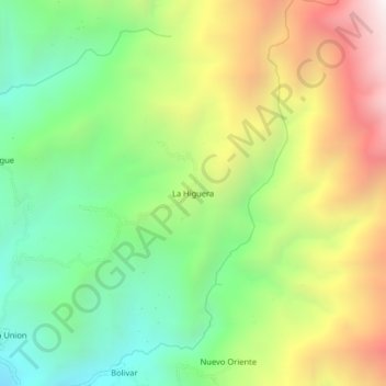 La Higuera topographic map, elevation, terrain