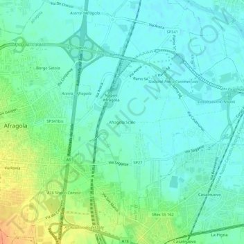 Afragola Scalo topographic map, elevation, terrain