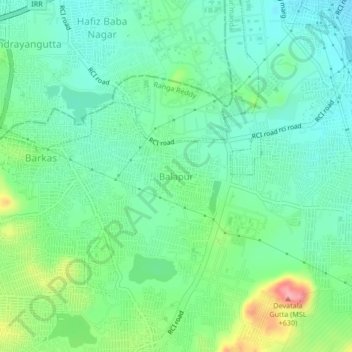 Balapur topographic map, elevation, terrain