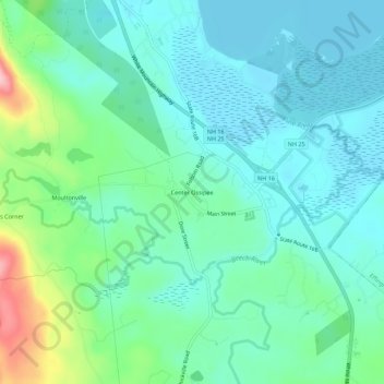 Center Ossipee topographic map, elevation, terrain