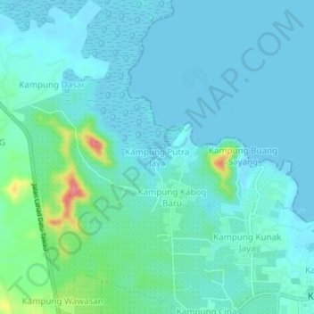 Kampung Putra Jaya topographic map, elevation, terrain