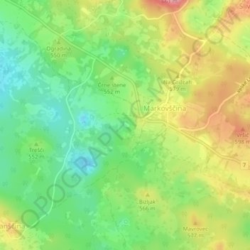 Dol pod Pilam topographic map, elevation, terrain