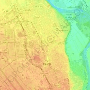Grand-Noble topographic map, elevation, terrain