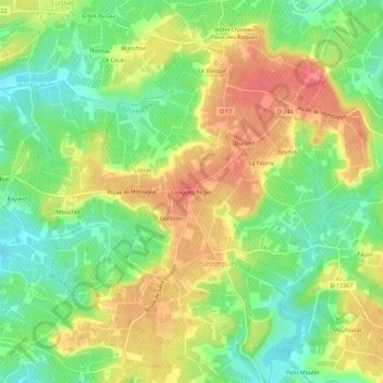 Longues Règes topographic map, elevation, terrain